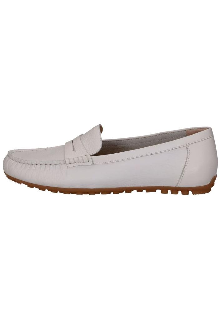 Halbschuhe Caprice Mokassin Leder Weiß
