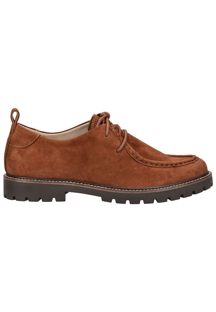 Caprice Halbschuhe Veloursleder Cognac