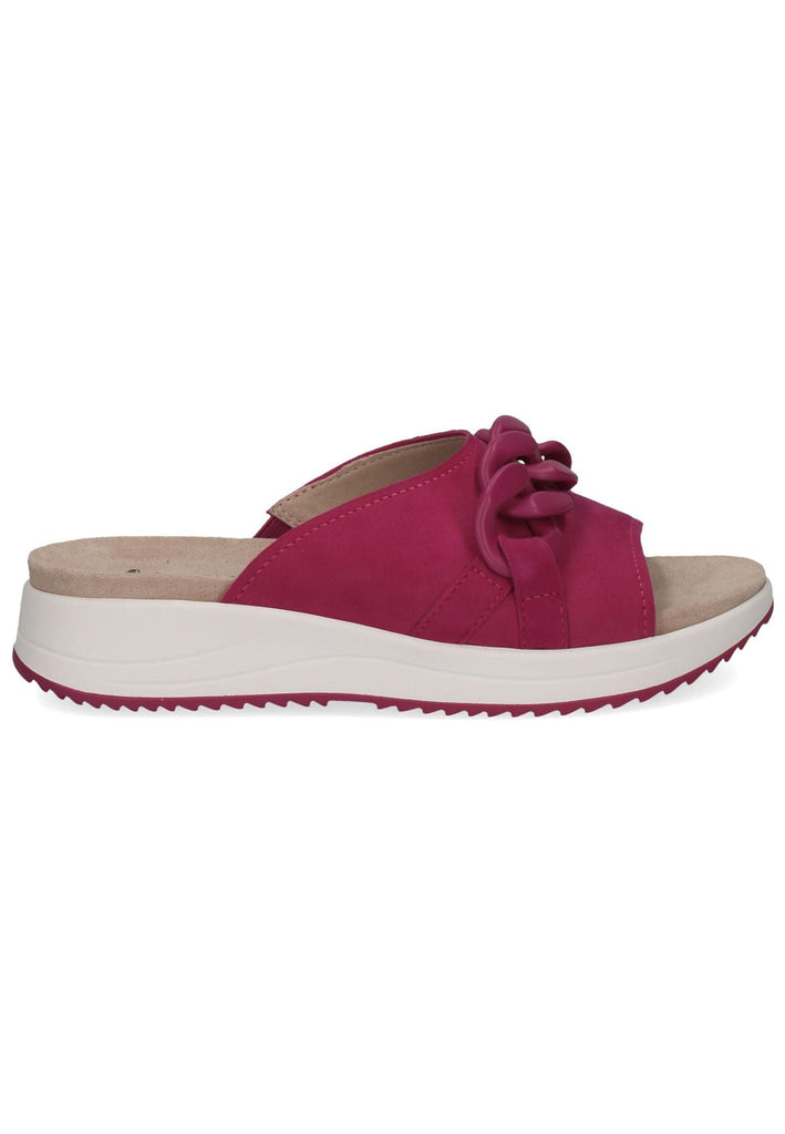 Caprice Pantoletten Veloursleder Fuchsia