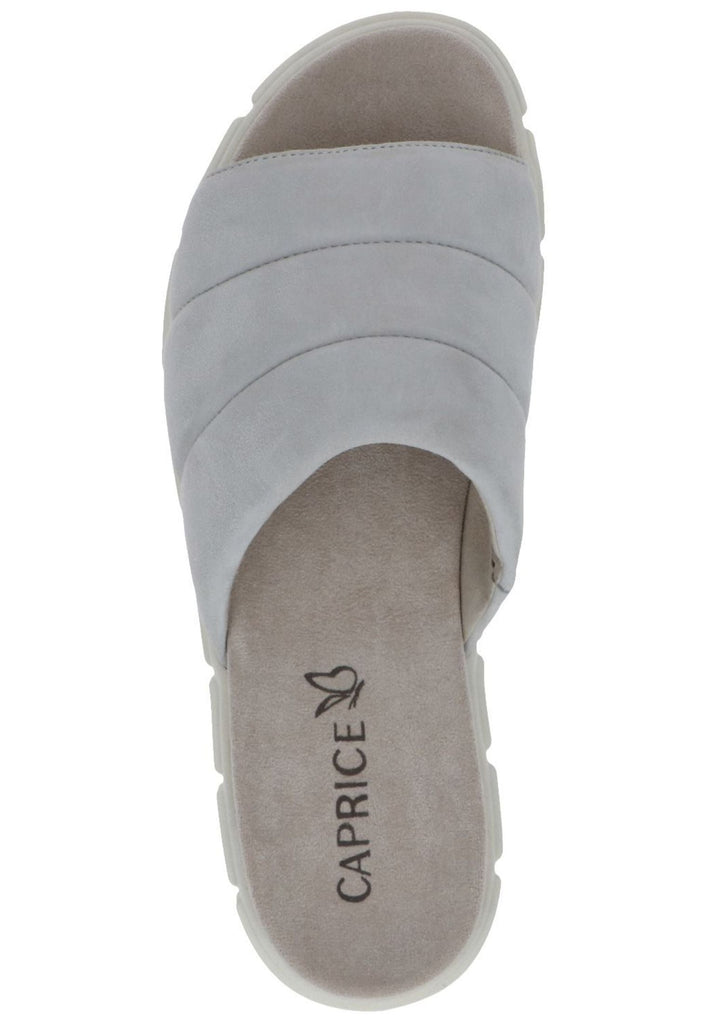 Caprice Pantoletten Veloursleder Hellgrau