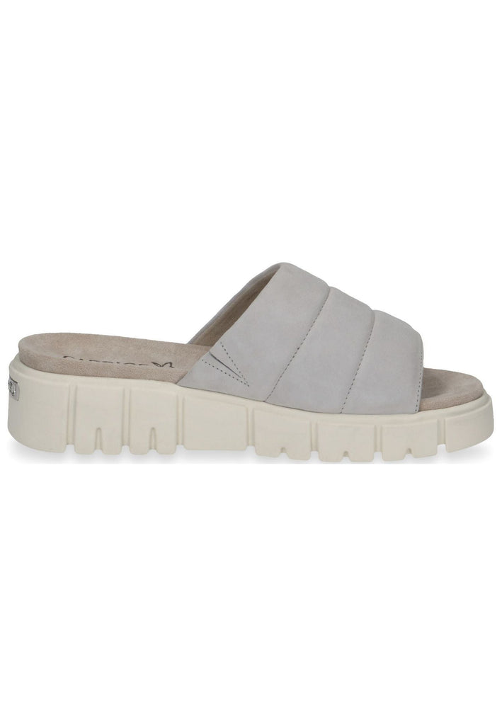 Caprice Pantoletten Veloursleder Hellgrau