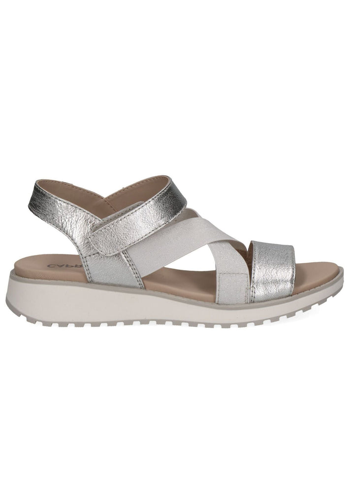 Caprice Sandalen Leder Metallic Silver
