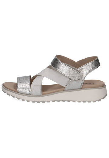Caprice Sandalen Leder Metallic Silver