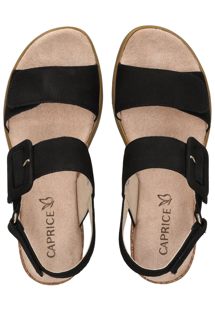 Caprice Sandalen Nubukleder Schwarz