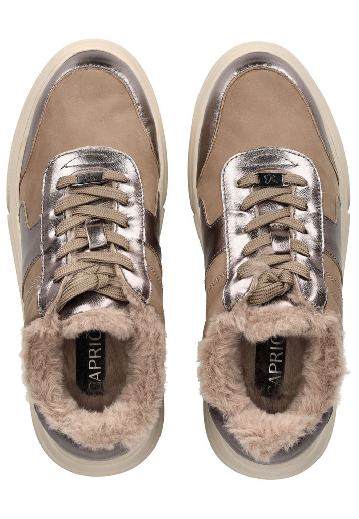 Caprice Sneaker Leder Taupe Warmfutter