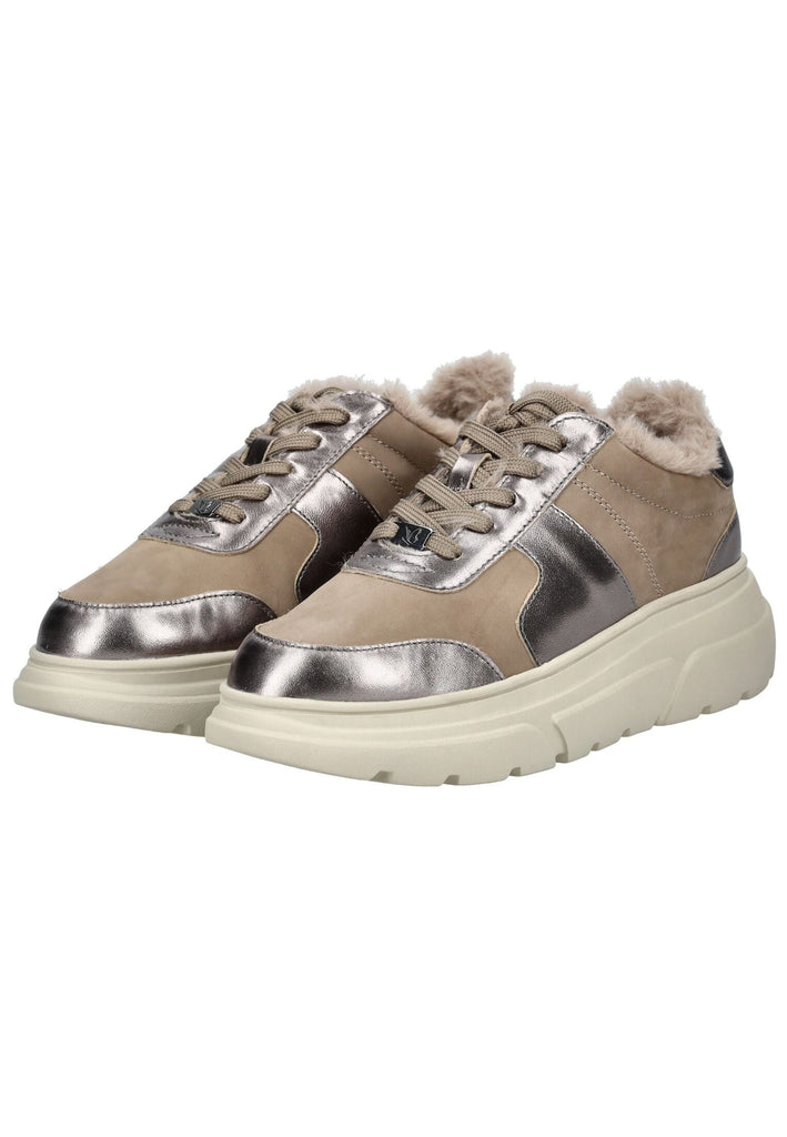 Caprice Sneaker Leder Taupe Warmfutter