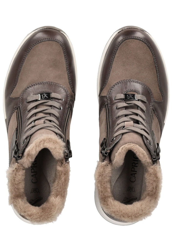 Caprice Sneaker Leder/Textil Taupe Warmfutter