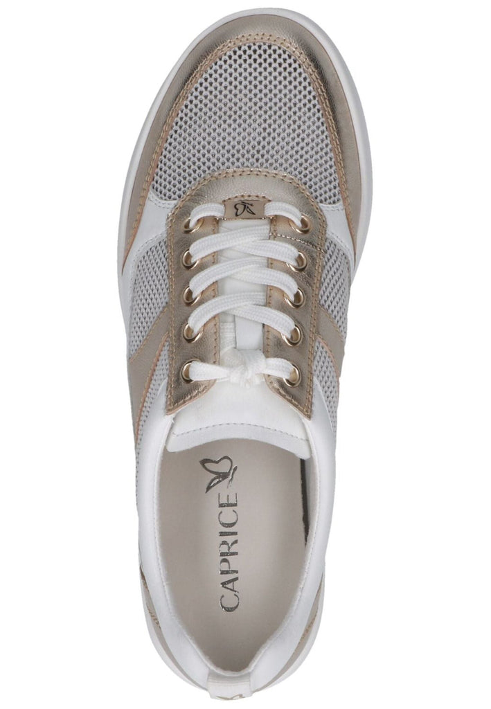 Caprice Sneaker Leder/Textil Weiß/Gold