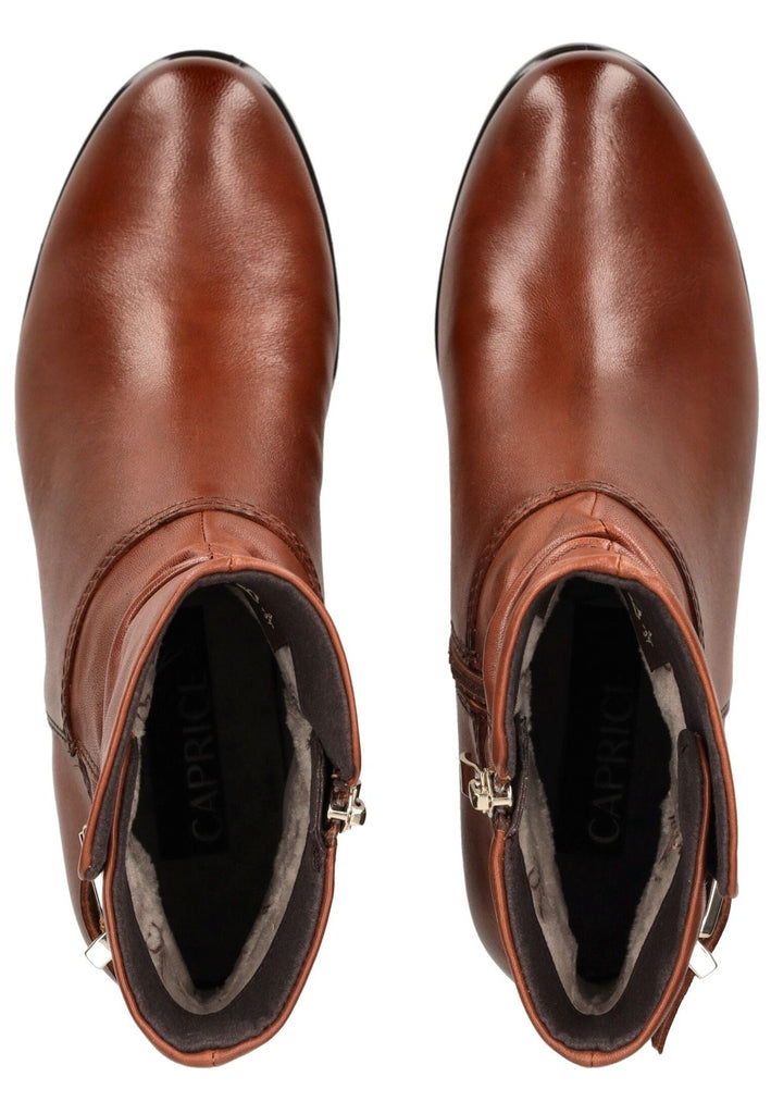 Caprice Stiefelette Leder Cognac Warmfutter