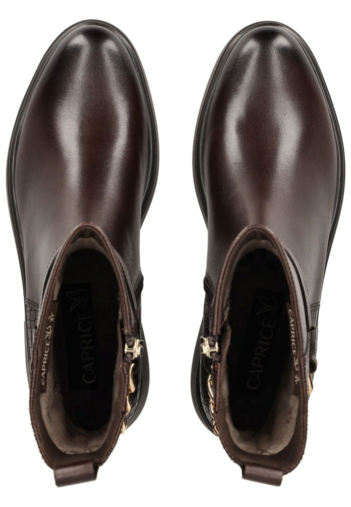 Caprice Stiefelette Leder Dunkelbraun Warmfutter