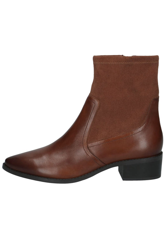 Caprice Stiefelette Leder/Textil Cognac