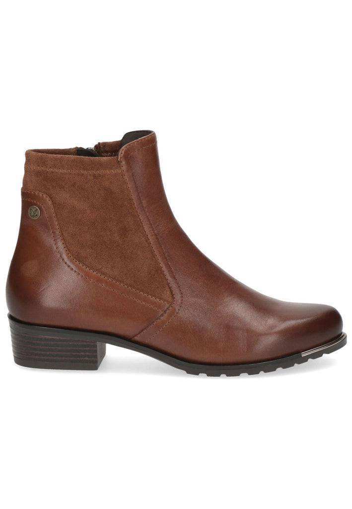 Caprice Stiefelette Leder/Textil Cognac Warmfutter