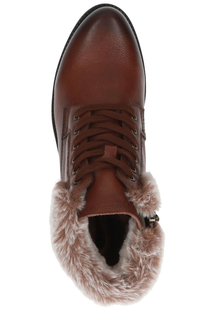 Caprice Stiefelette Leder/Textil Cognac Warmfutter