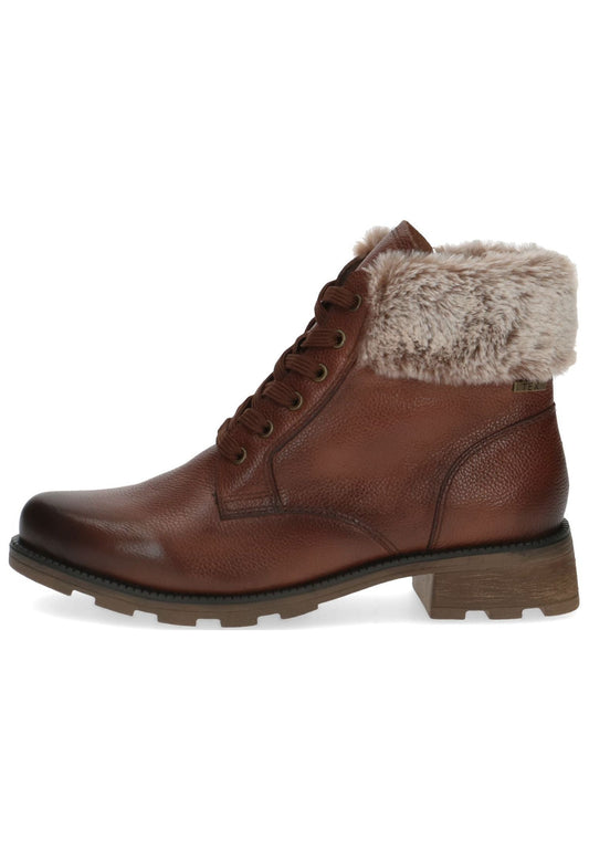 Caprice Stiefelette Leder/Textil Cognac Warmfutter