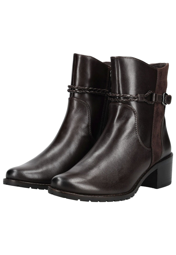 Caprice Stiefelette Leder/Textil Dunkelbraun Warmfutter
