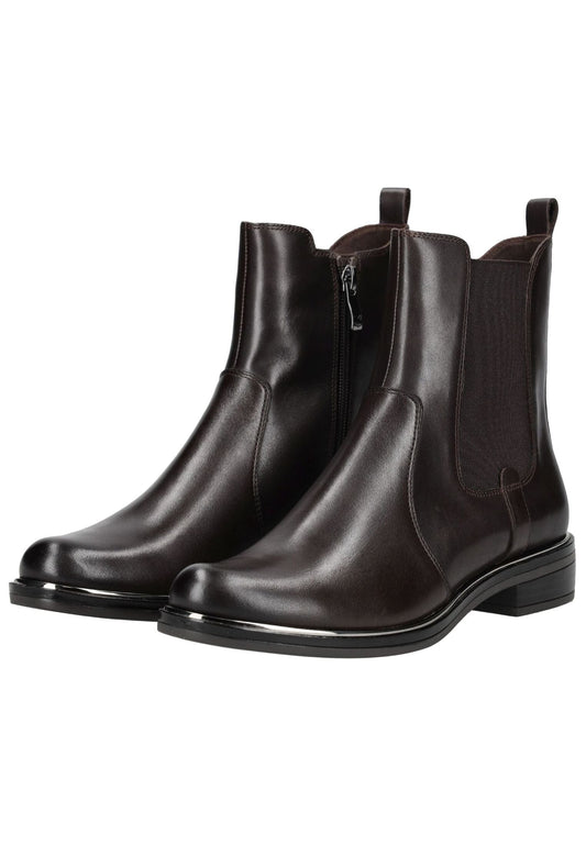 Caprice Stiefelette Leder/Textil Dunkelbraun Warmfutter