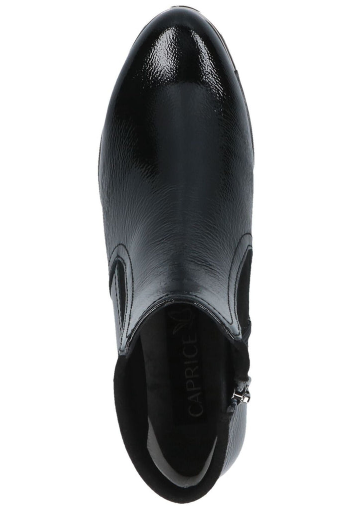 Caprice Stiefelette Leder/Textil Schwarz Lack Warmfutter
