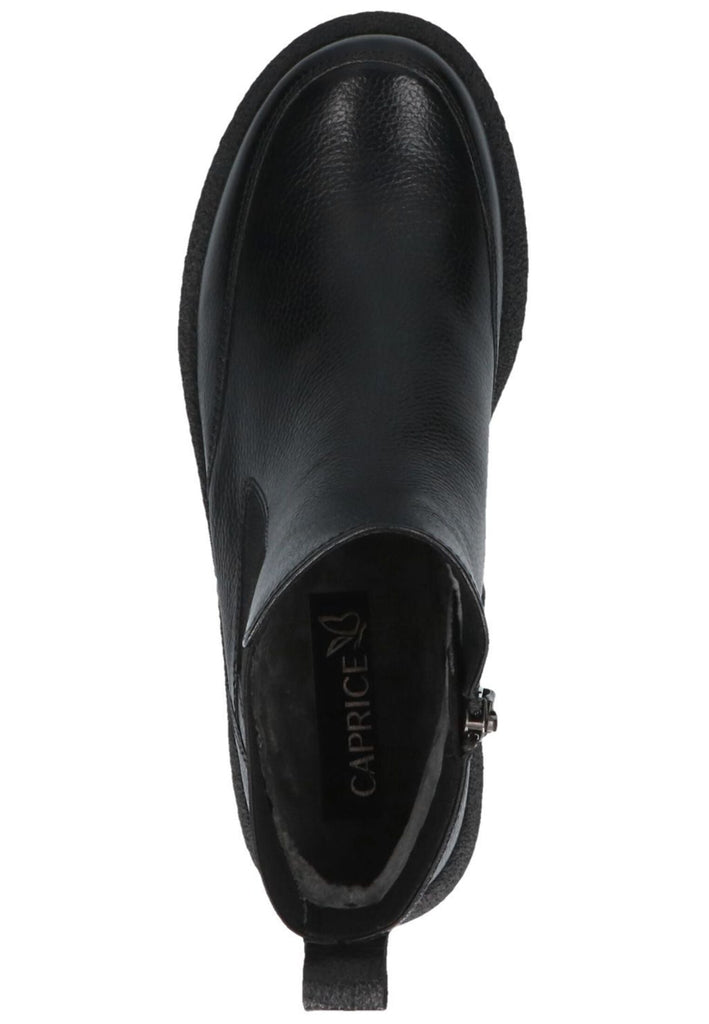 Caprice Stiefelette Leder/Textil Schwarz Warmfutter