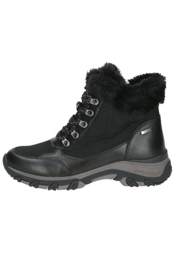 Caprice Stiefelette Leder/Textil Schwarz Warmfutter