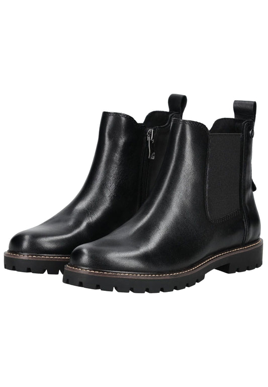 Caprice Stiefelette Leder/Textil Schwarz Warmfutter