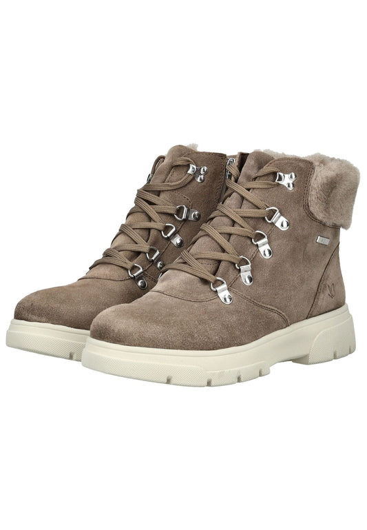 Caprice Stiefelette Leder/Textil Taupe Warmfutter