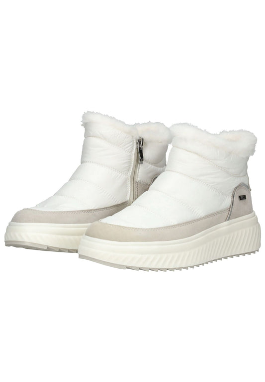 Caprice Stiefelette Leder/Textil Weiß Warmfutter