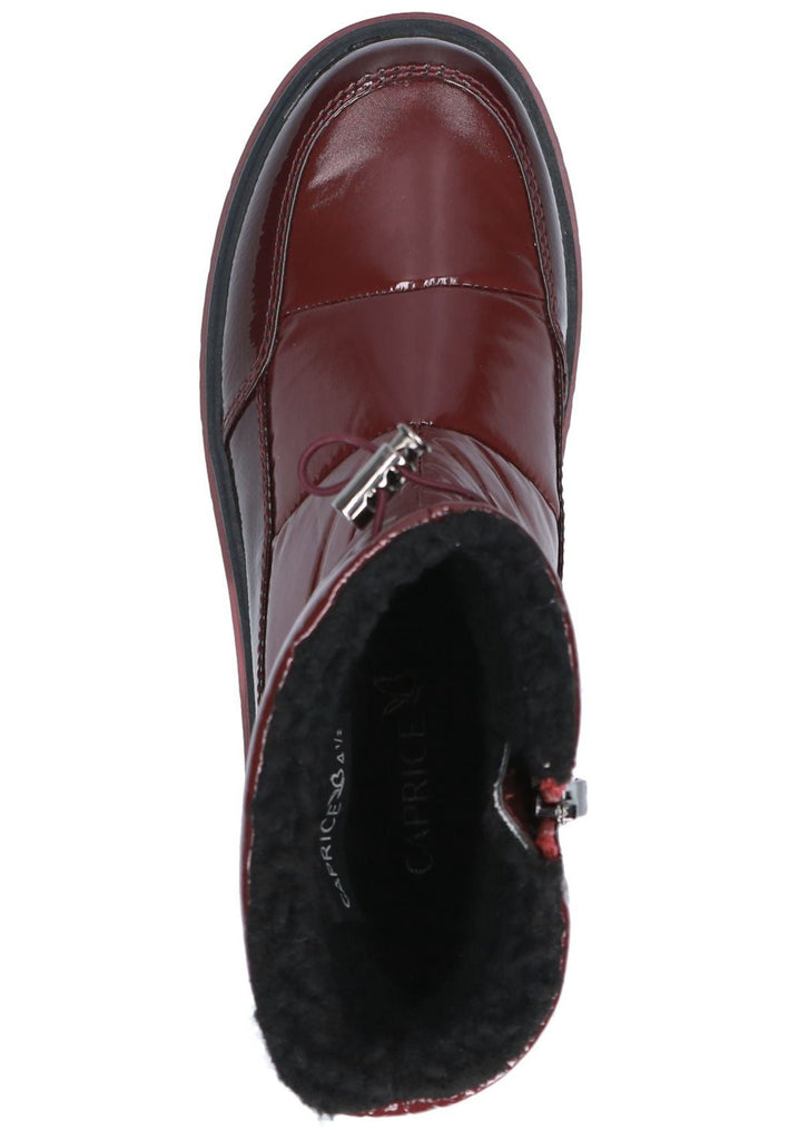 Caprice Stiefelette Lederimitat Bordeaux Warmfutter