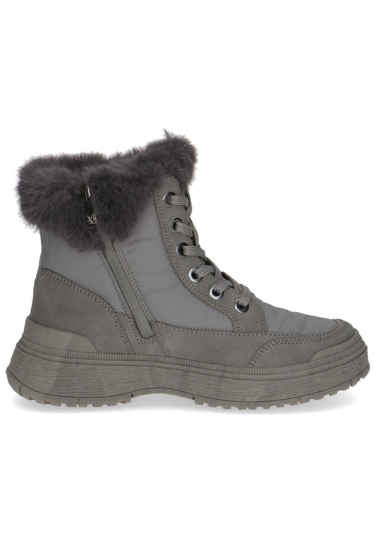 Caprice Stiefelette Lederimitat/Textil Taupe Warmfutter