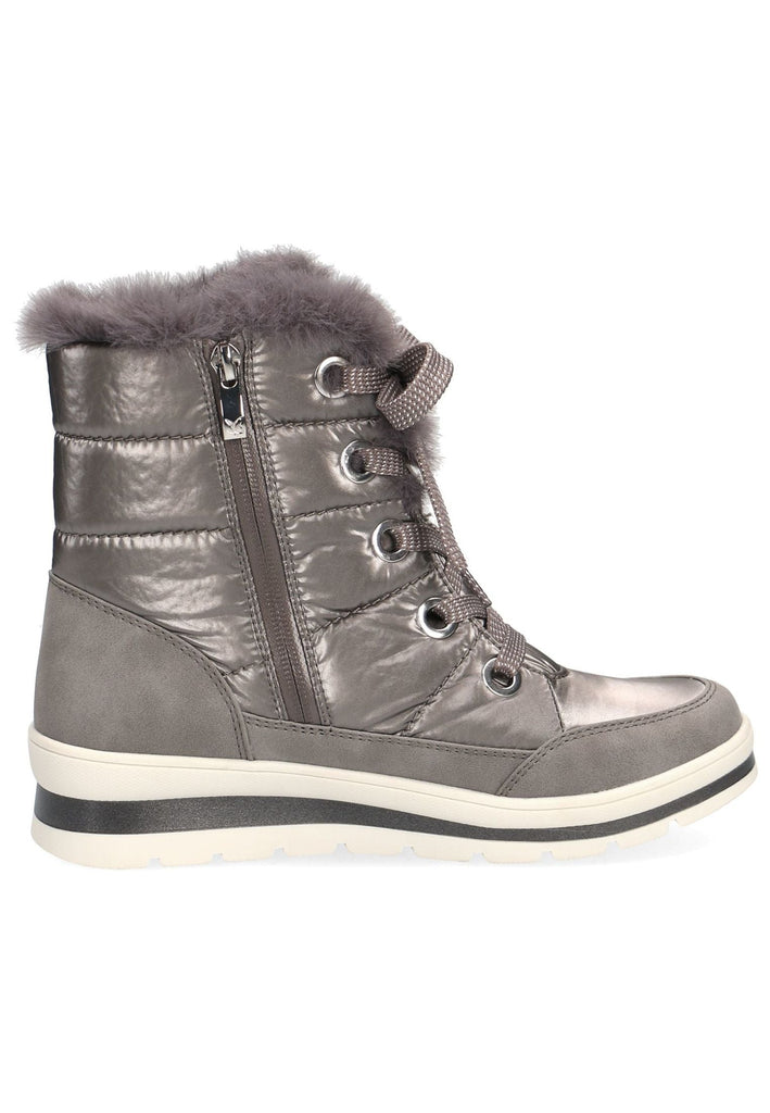 Caprice Stiefelette Lederimitat/Textil Taupe Warmfutter