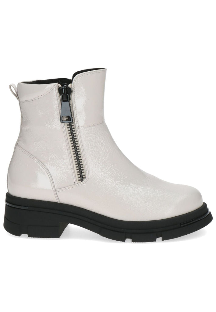 Caprice Stiefelette Nappaleder Weiß Lack Warmfutter