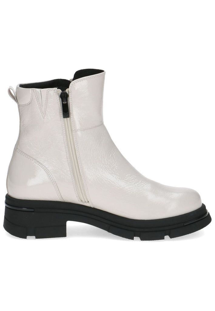Caprice Stiefelette Nappaleder Weiß Lack Warmfutter