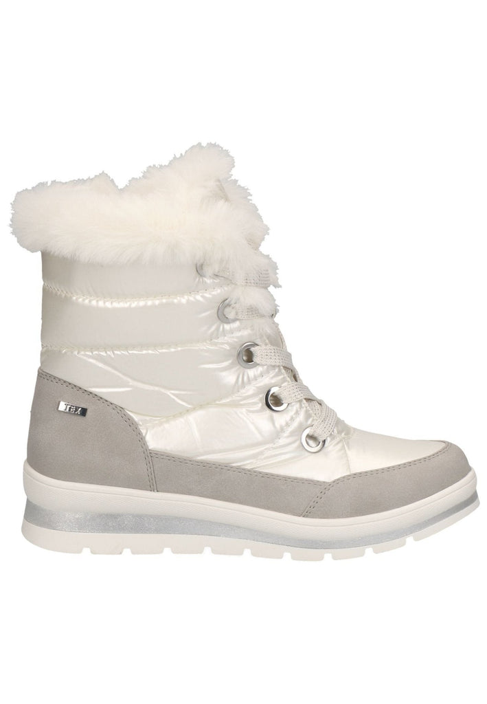 Caprice Stiefelette Textil Weiß/Beige Warmfutter