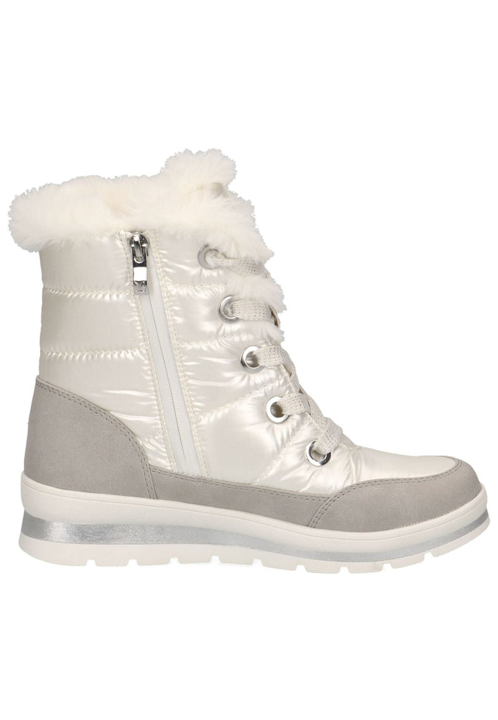 Caprice Stiefelette Textil Weiß/Beige Warmfutter