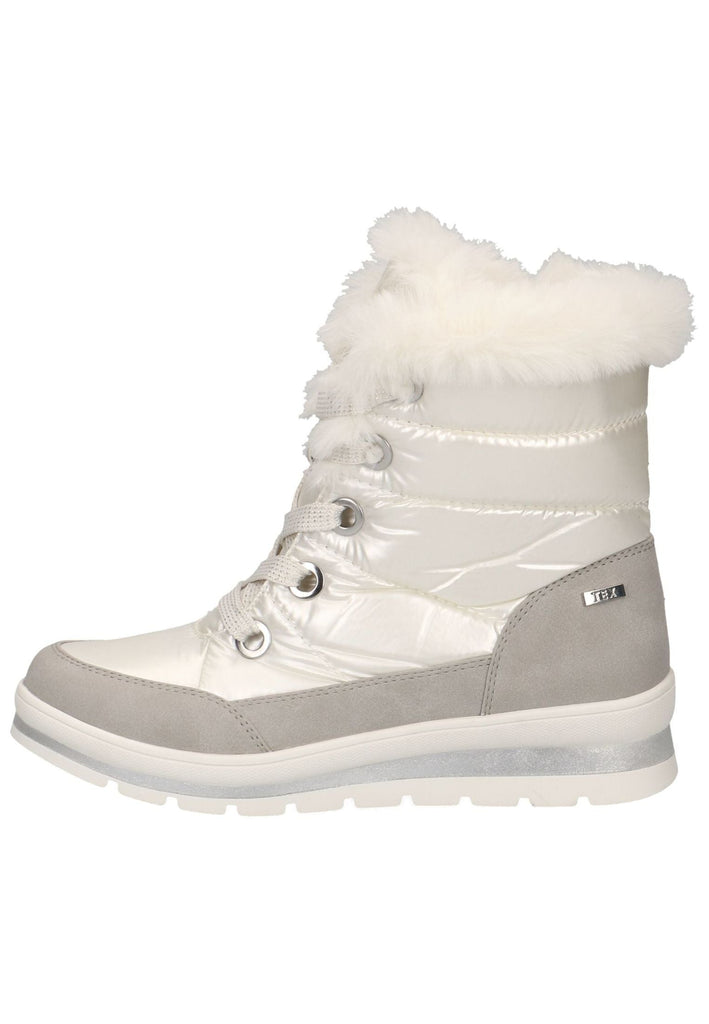 Caprice Stiefelette Textil Weiß/Beige Warmfutter