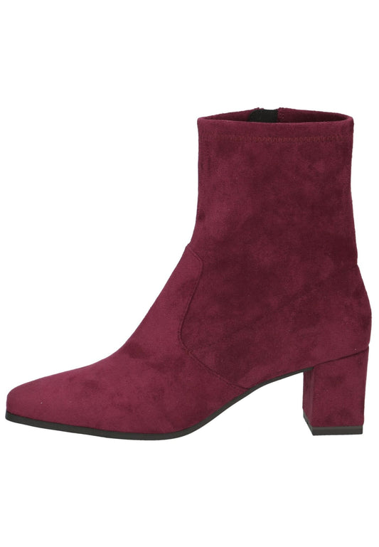 Caprice Stiefelette Veloursleder Bordeaux
