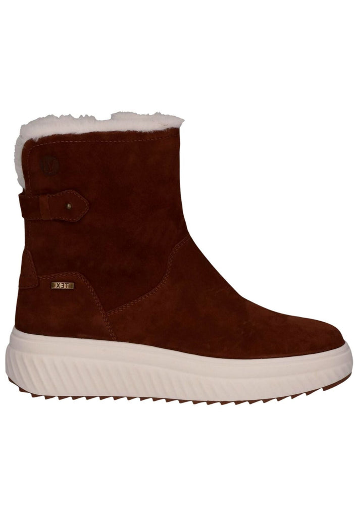 Caprice Stiefelette Veloursleder Cognac Warmfutter