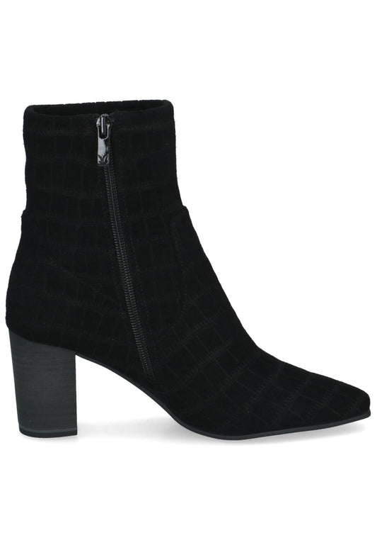 Caprice Stiefelette Veloursleder Schwarz