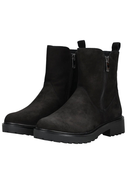 Caprice Stiefelette Veloursleder Schwarz Warmfutter