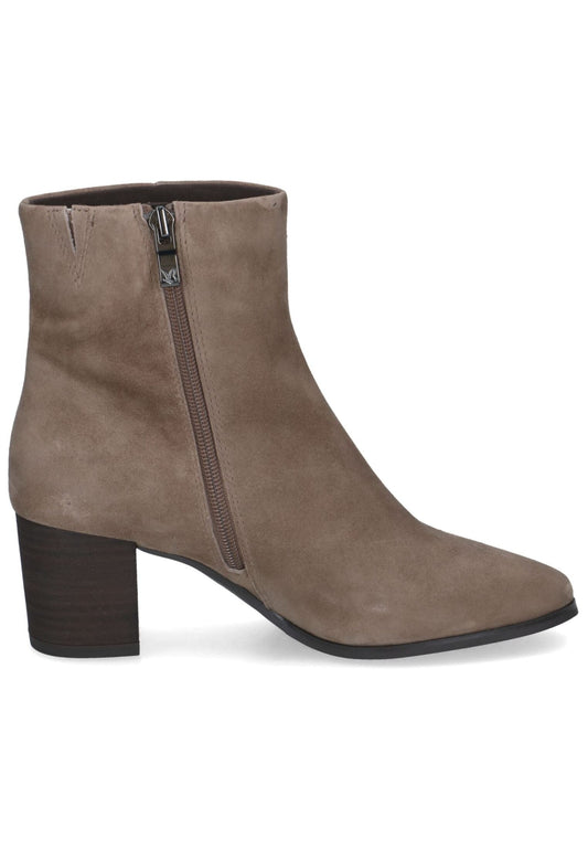 Caprice Stiefelette Veloursleder Taupe