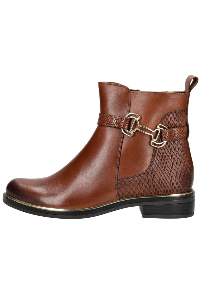 Stiefeletten Caprice Stiefelette Leder Cognac