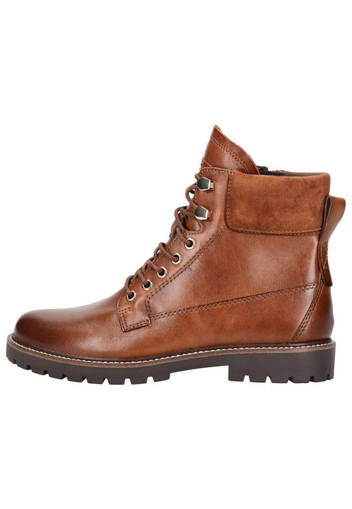 Stiefeletten Caprice Stiefelette Leder Cognac Warmfutter