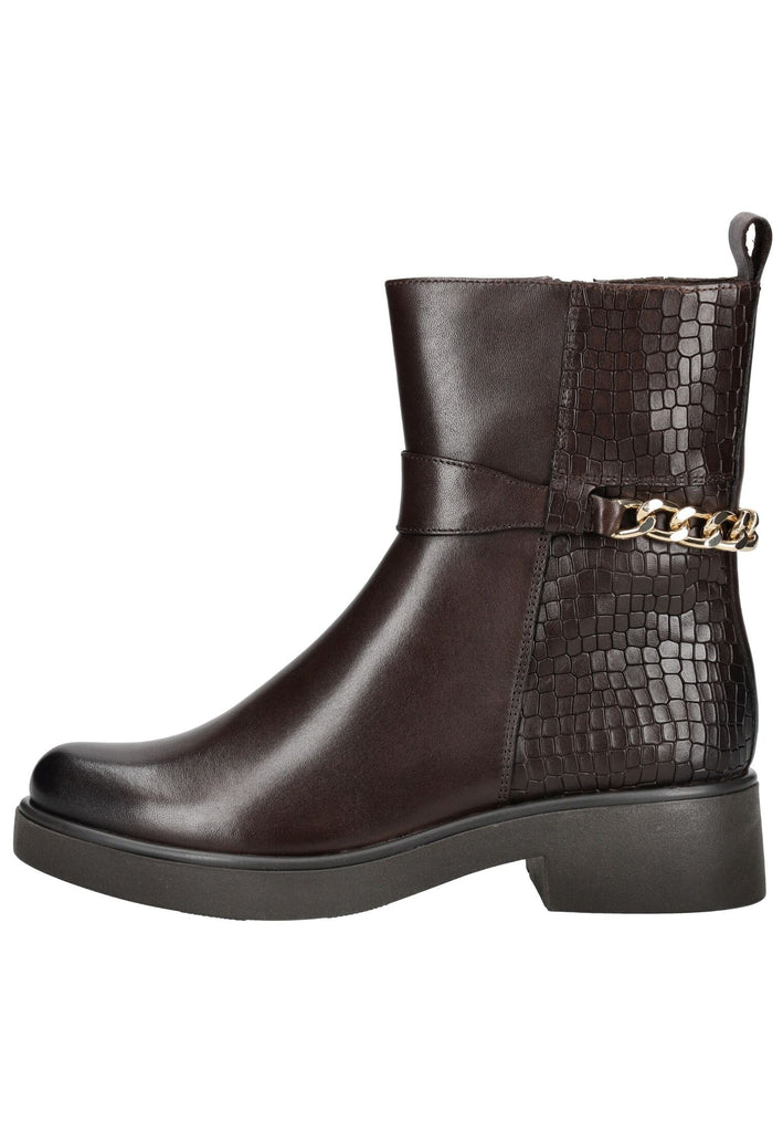Stiefeletten Caprice Stiefelette Leder Dunkelbraun Warmfutter