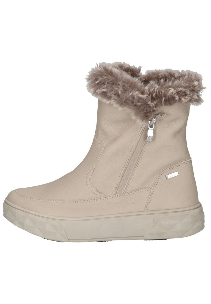 Stiefeletten Caprice Stiefelette Leder/Textil Beige Warmfutter