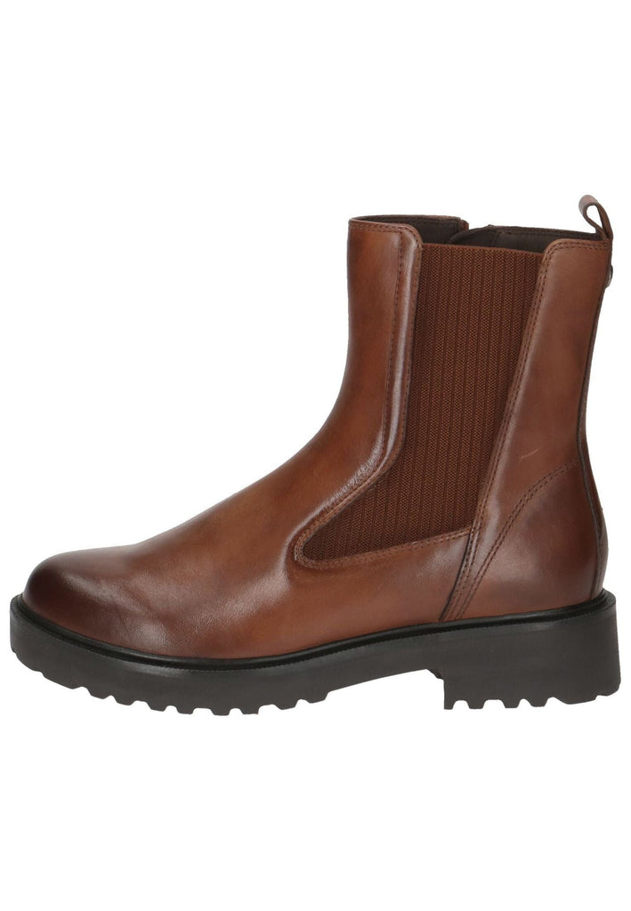 Stiefeletten Caprice Stiefelette Leder/Textil Cognac Warmfutter