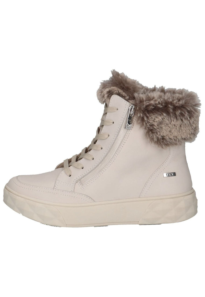 Stiefeletten Caprice Stiefelette Leder/Textil Cream Warmfutter