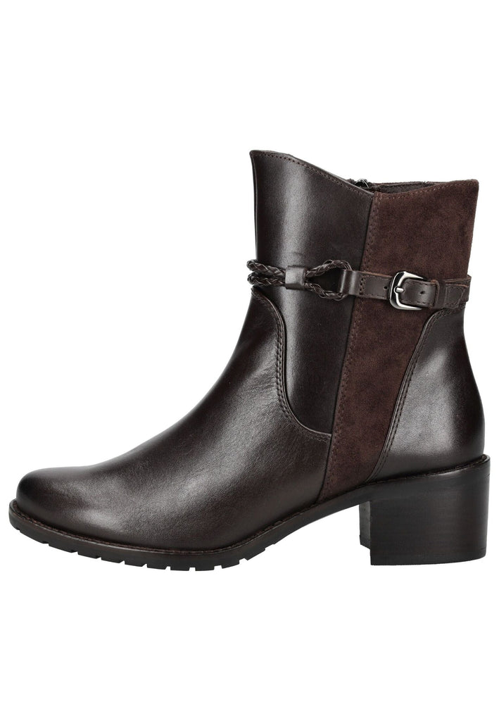 Stiefeletten Caprice Stiefelette Leder/Textil Dunkelbraun Warmfutter