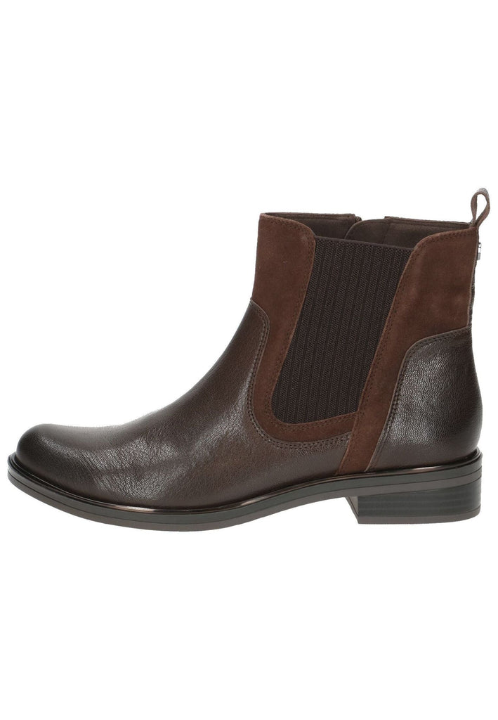 Stiefeletten Caprice Stiefelette Leder/Textil Dunkelbraun Warmfutter