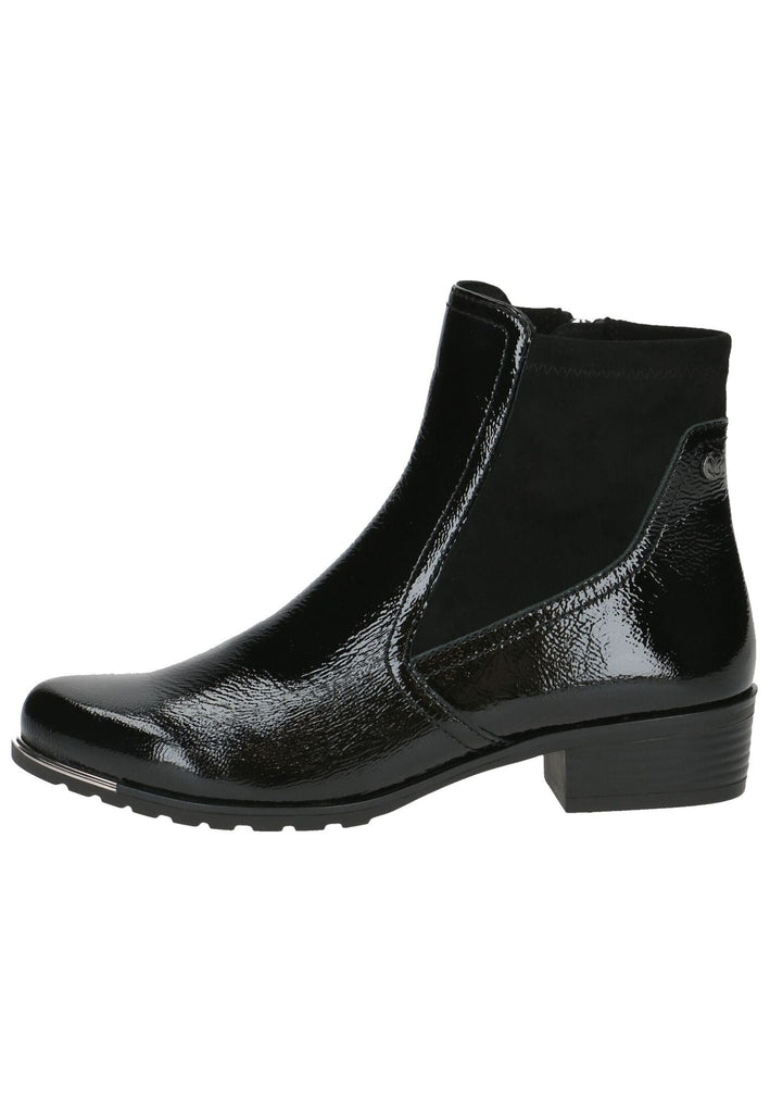 Stiefeletten Caprice Stiefelette Leder/Textil Schwarz Lack Warmfutter