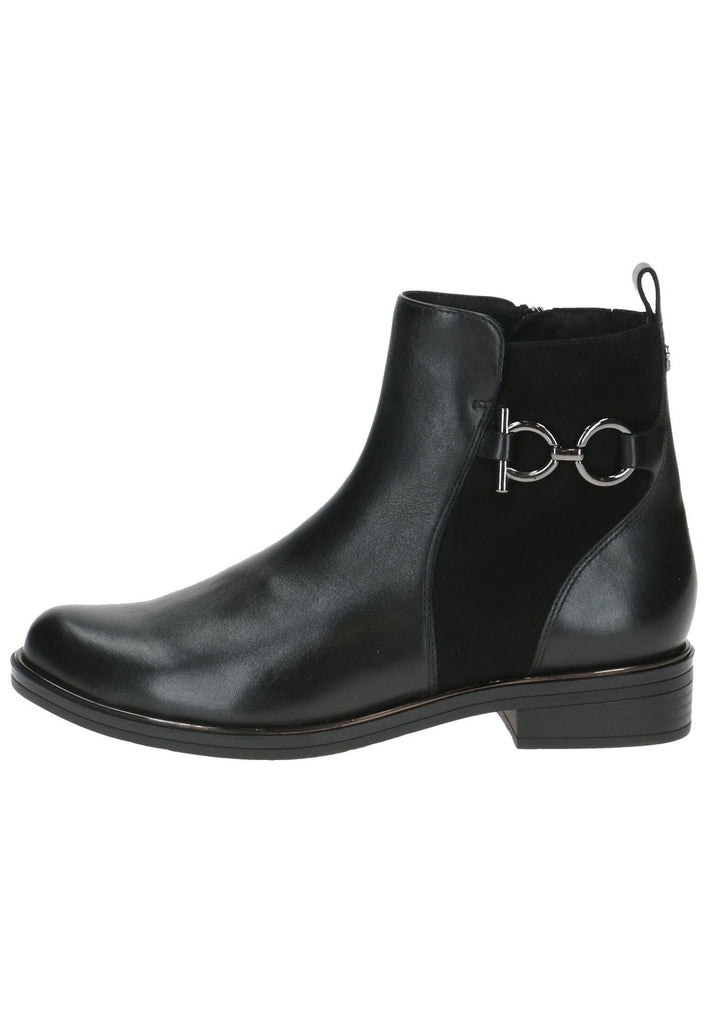 Stiefeletten Caprice Stiefelette Leder/Textil Schwarz Warmfutter