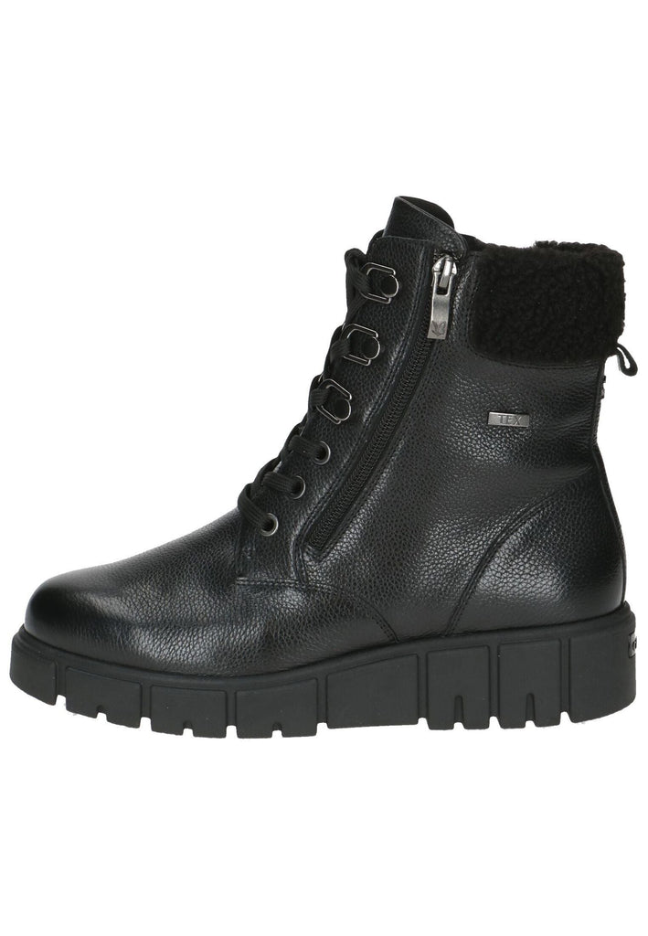 Stiefeletten Caprice Stiefelette Leder/Textil Schwarz Warmfutter